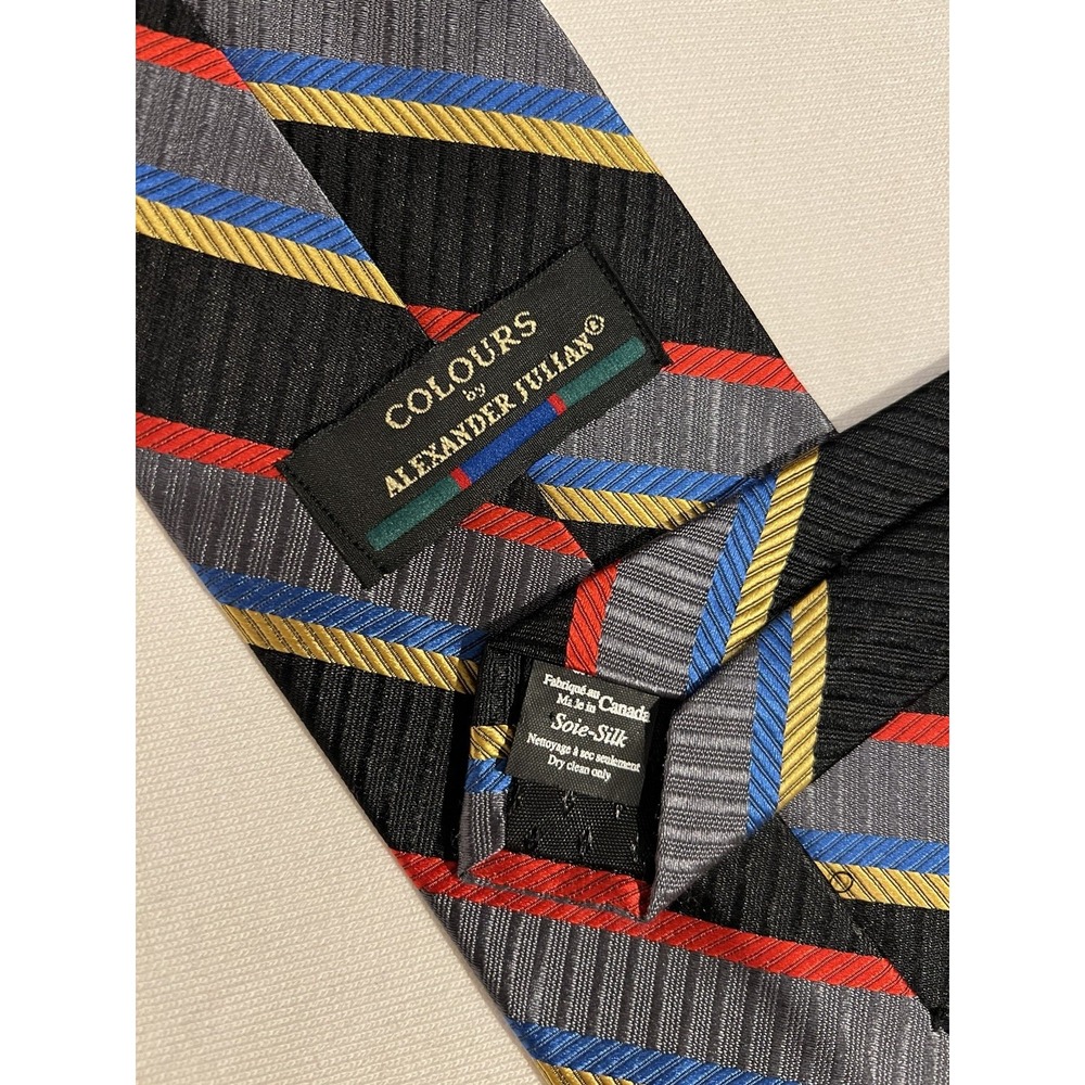 Colours Alexander Julian	Vintage Multi Stripe Woven Jacquard Repp	100% Silk Tie